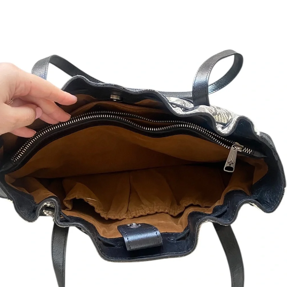 Patricia Nash Leather Drawstring Tassel Witney Tote Bag